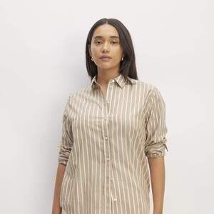 Everlane The Must-Have Shirt in Silky Cotton Tan Base - Size 10